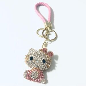 Hello Kitty Cute Pink and Gold Kitty Keychain